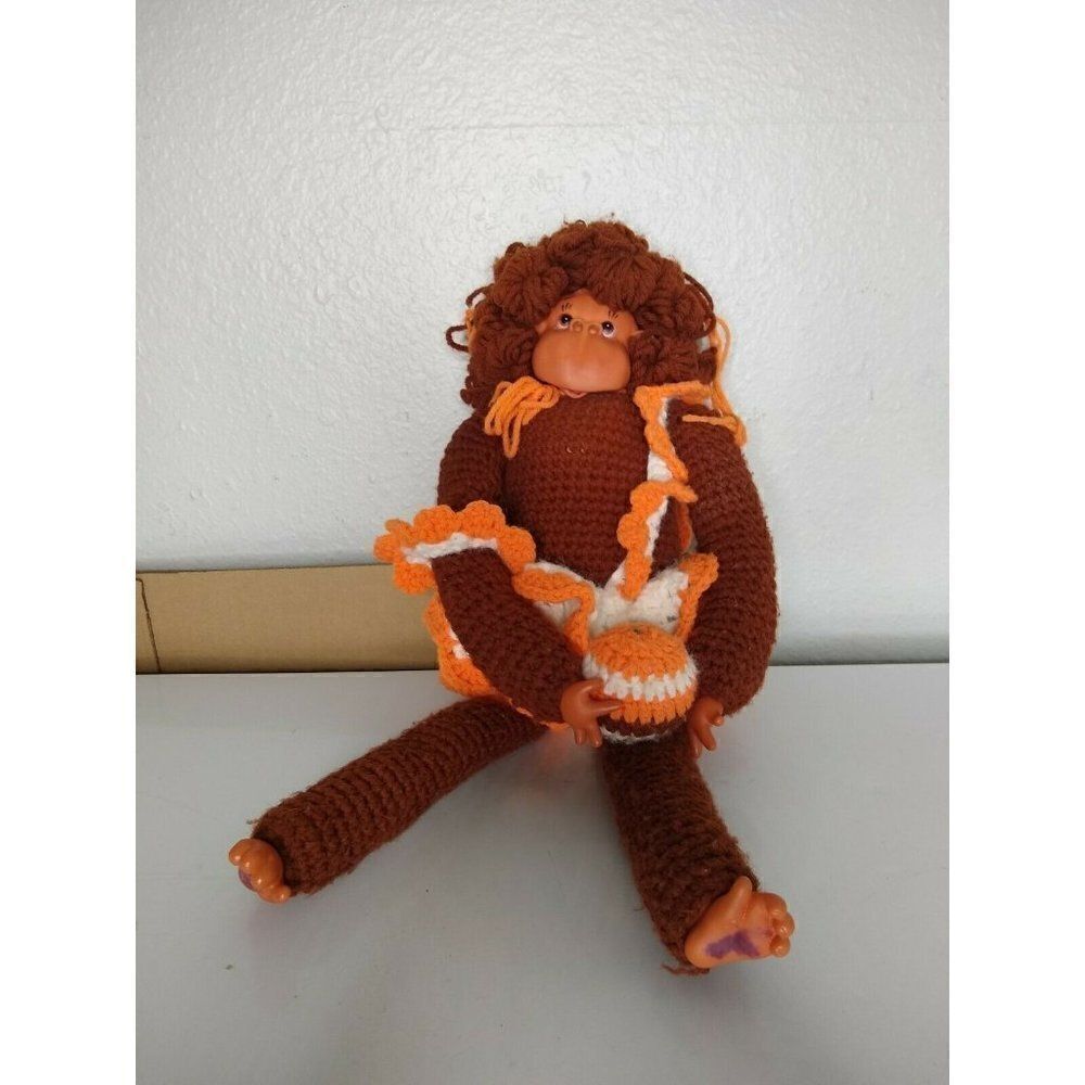 Vintage Rubber Faced‎  Stuffed Monkey Handmade